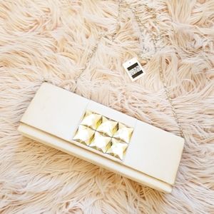 Bijoux Terner Beige Purse Rhinestone Evening Clutch
